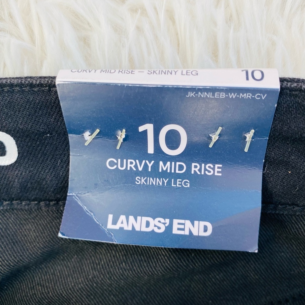 Lands’ End Curvy Fit Skinny Jeans Size 10 Mid Rise Stretch Classic Fit - Picture 3 of 9